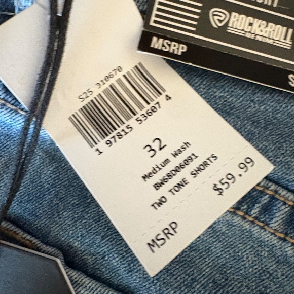 NWT - ROCK & ROLL DENIM  -  EXTRA STRETCH TWO-TONE SHORTS - Picture 8 of 16